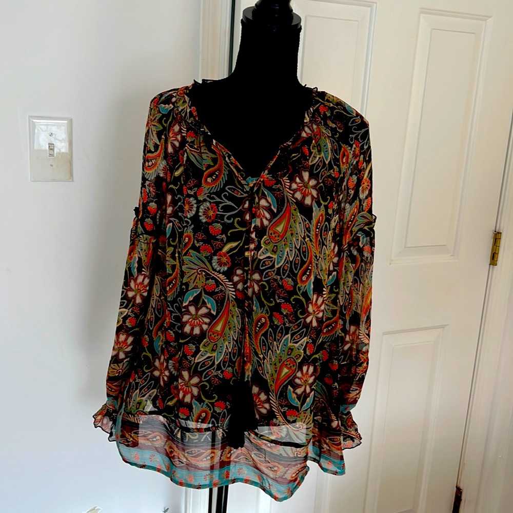 Sundance Silk floral Blouse